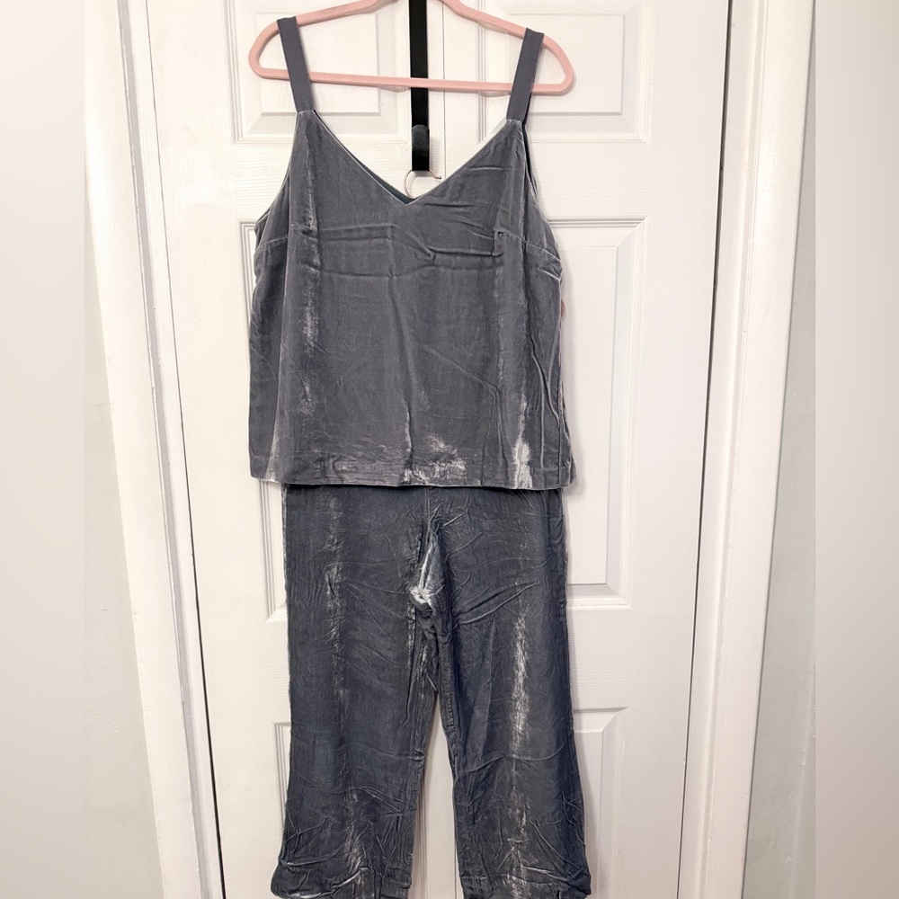 Gray Velvet Jumpsuit L - Picture 3 of 10